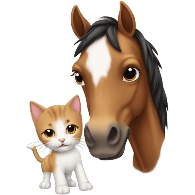 Horse holding a kitten emoji