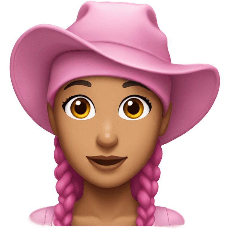 Ariana grande with a pink hat emoji