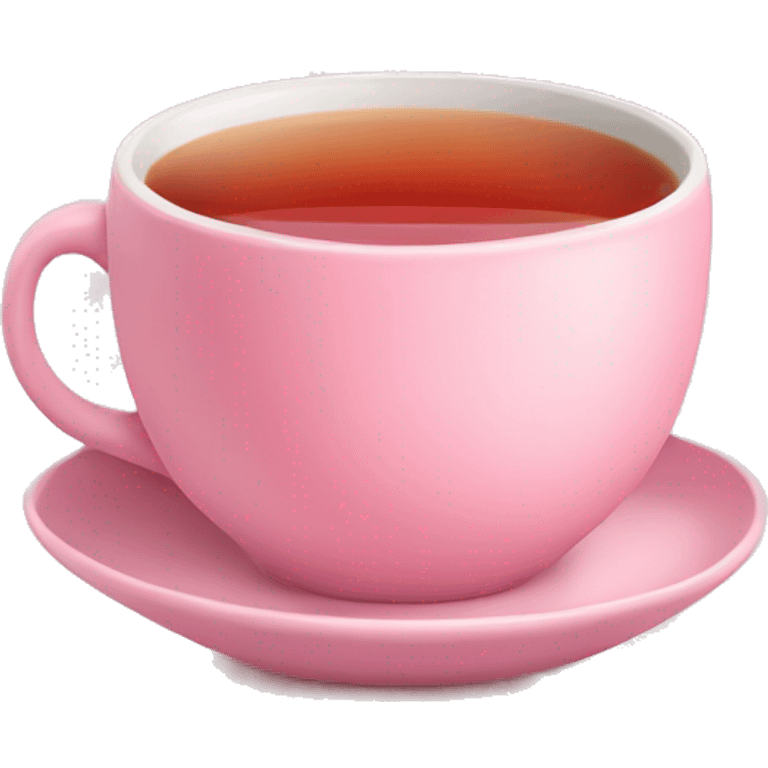 Hot tea with light soft pink cup emoji