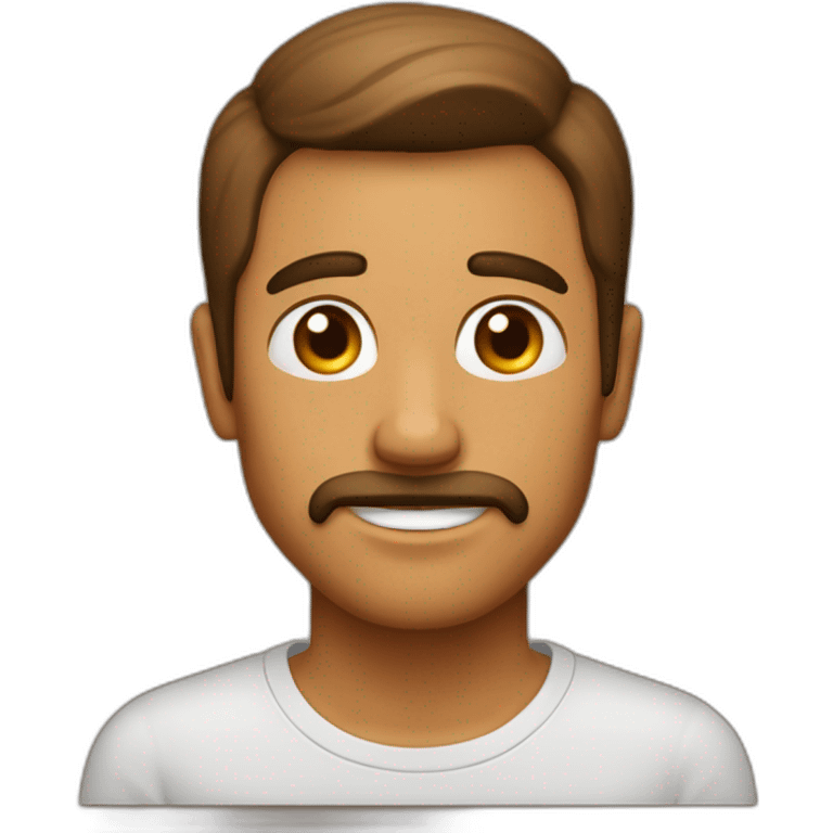 Hombre color canela con lunar entre nariz y labio emoji