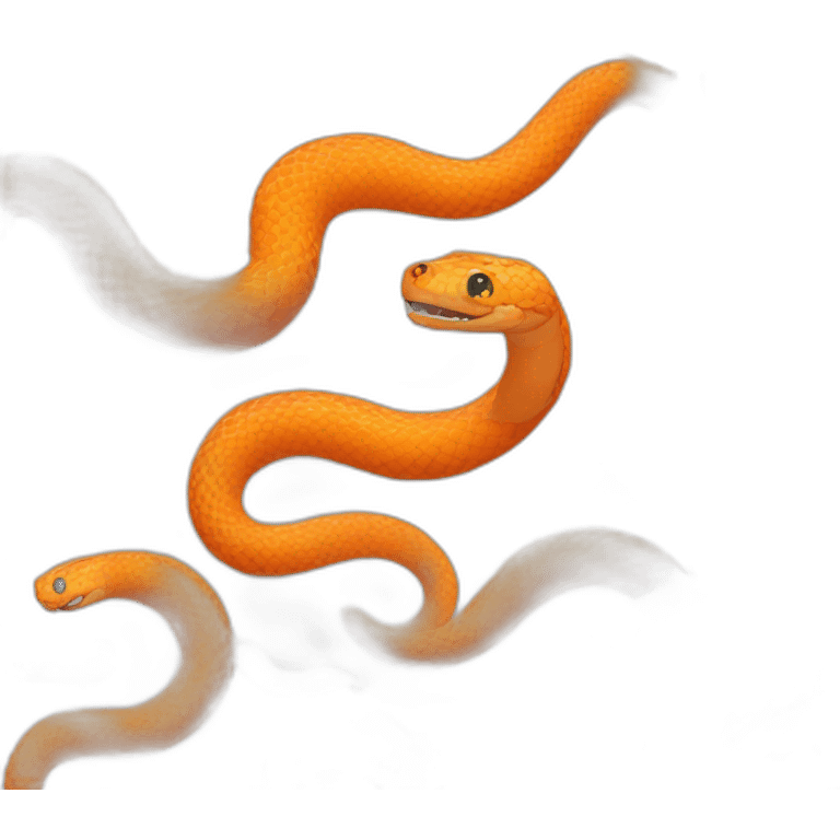 Cute orange snake emoji