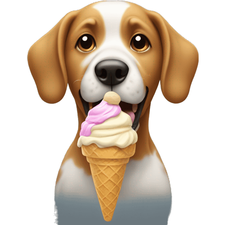 dog eating ice cream emoji