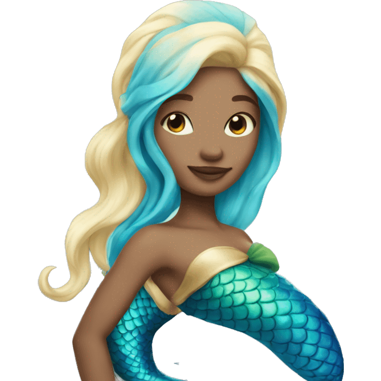 blue tail mermaid with blonde hair emoji