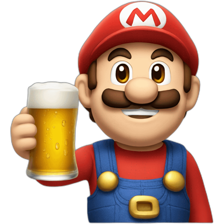 mario drinking beer emoji