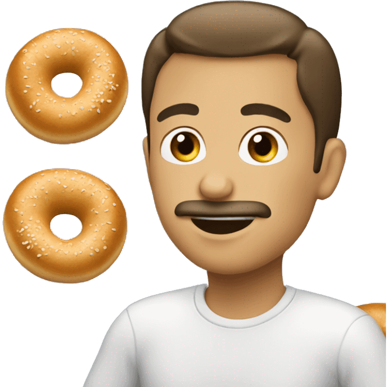 Person eating 10 bagels emoji