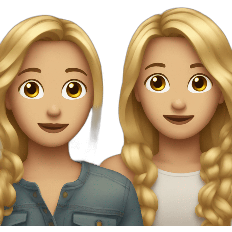 Brown and blond hair soulmate emoji