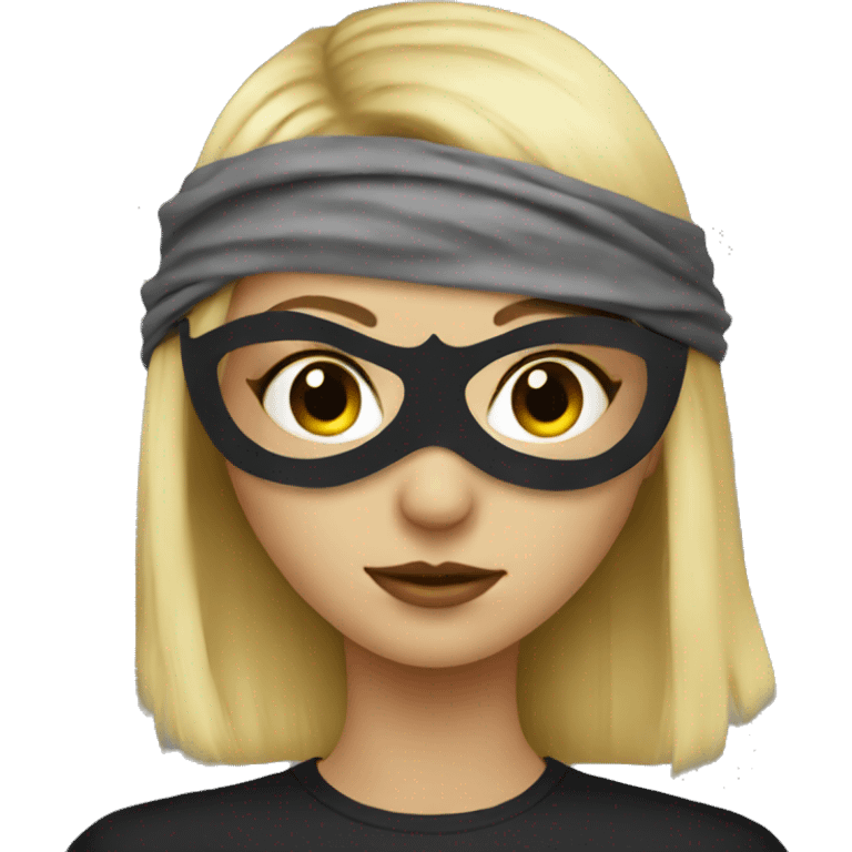 blonde girl in mask portrait emoji