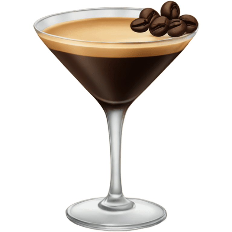 Full glass of Espresso Martini with Coffee Bean Garnish emoji