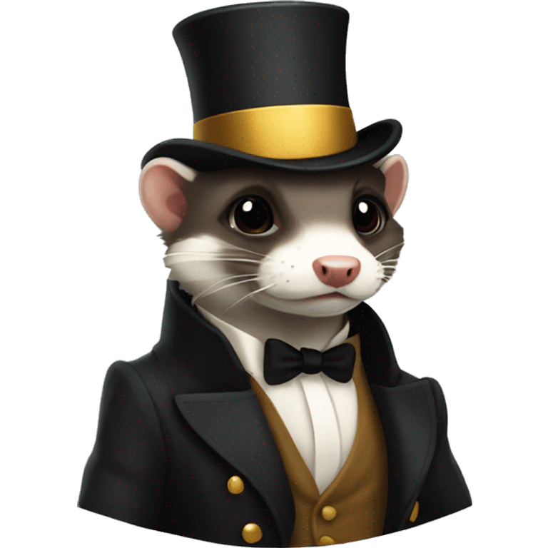 Ferret with tophat emoji