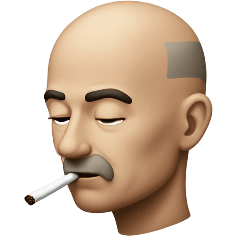 Bald guy smoking emoji