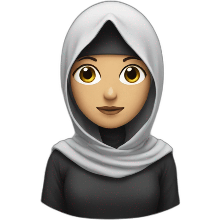 A girl wearing hoodies and a niqab emoji