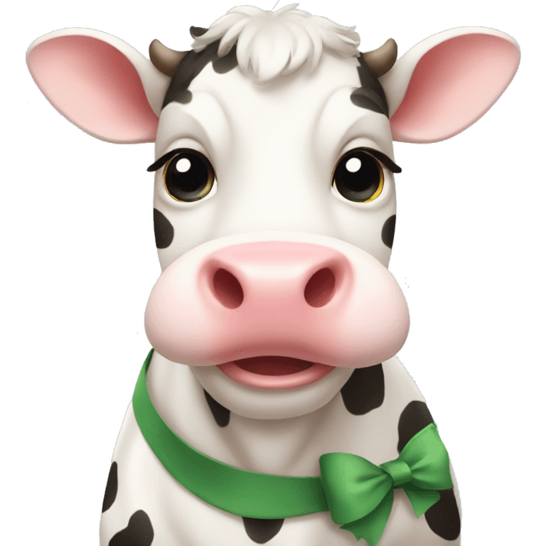 Cutest Cow with bow emoji