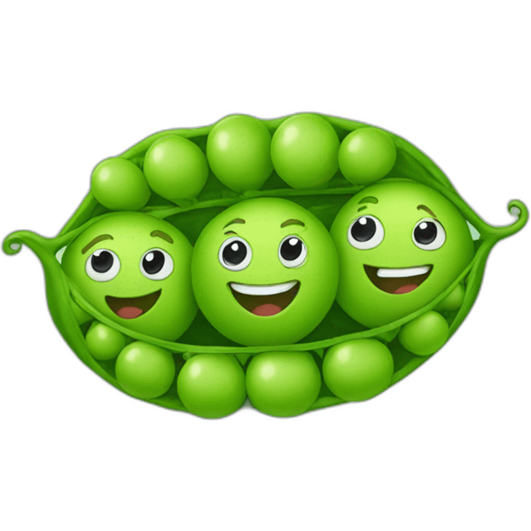 Smiling peas in a pod emoji