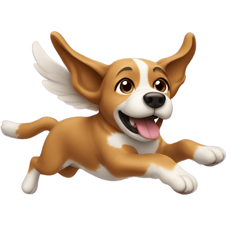 Dog flying in air emoji