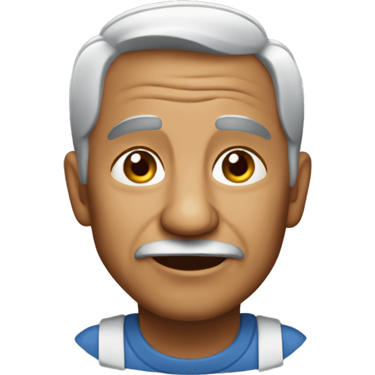 Old latino man with iphone emoji