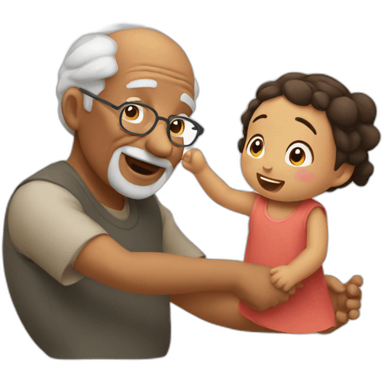 Grandpa playing with grand daughter emoji