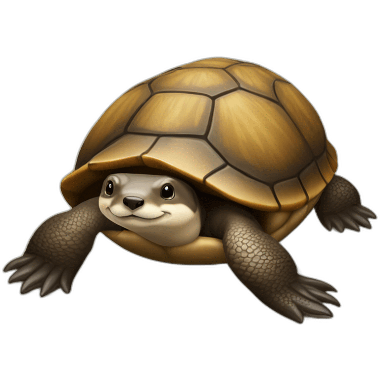 Loutre sur une tortue emoji