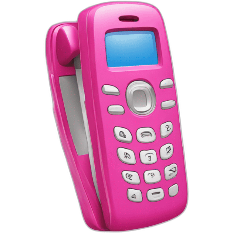 Pink closed flip-phone emoji