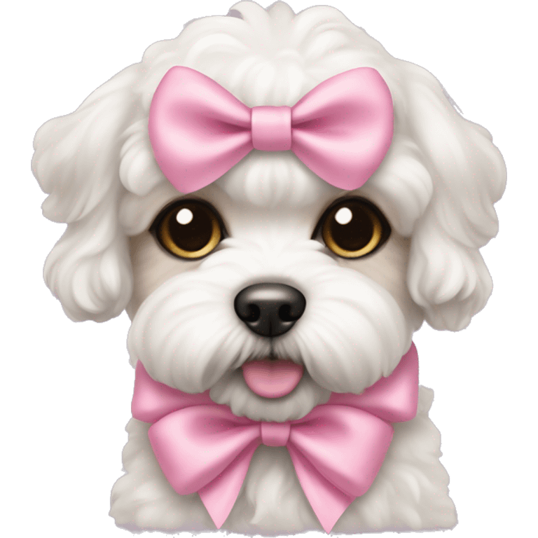 Schichon puppy pink bow emoji