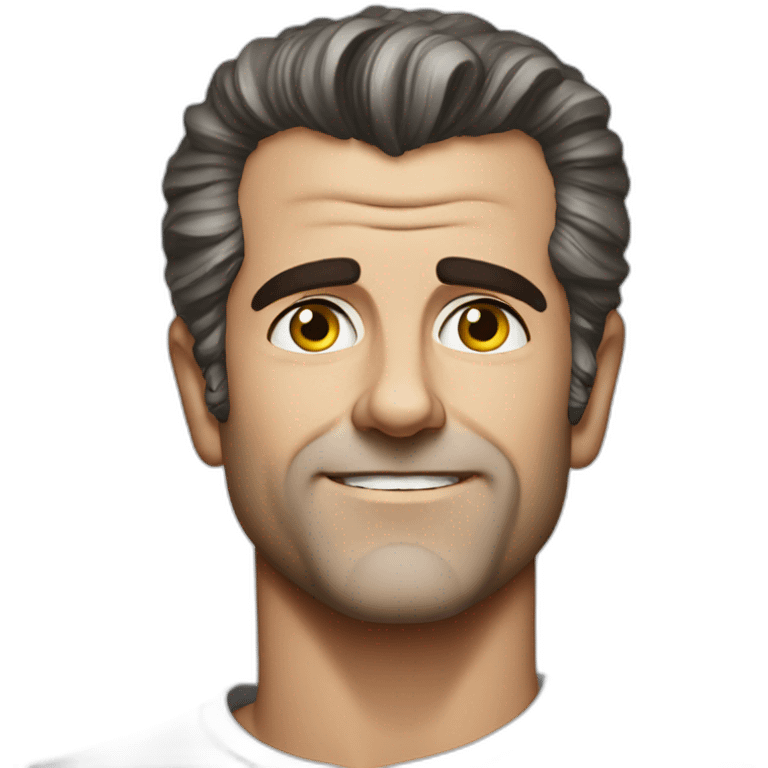 Young Mel Gibson portrait without smile emoji