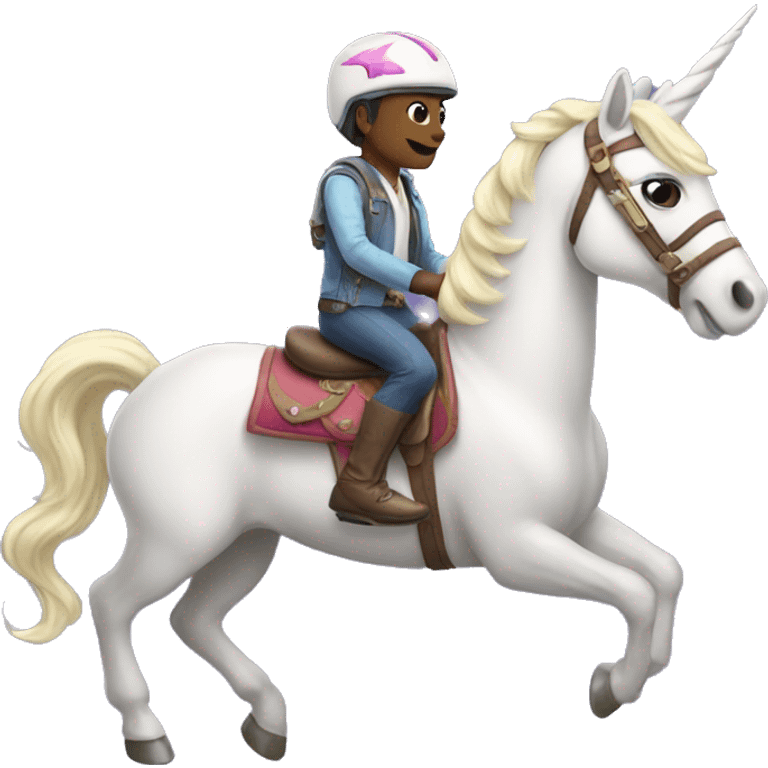 Popcycle riding unicorn emoji