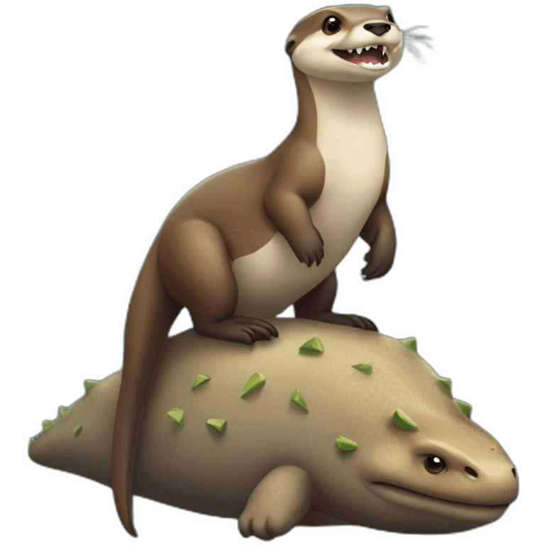 Loutre sur un dinosaure  emoji