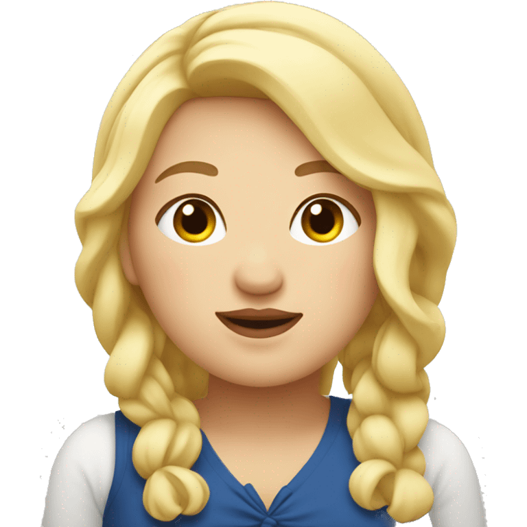 Chubby blonde woman in France  emoji