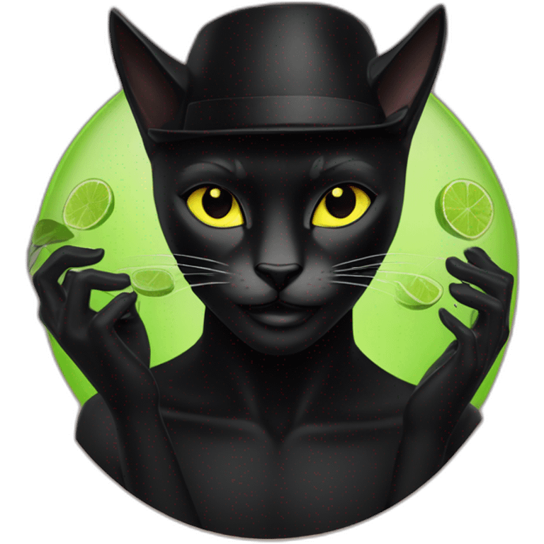 Chat noir qui se lime les ongles emoji