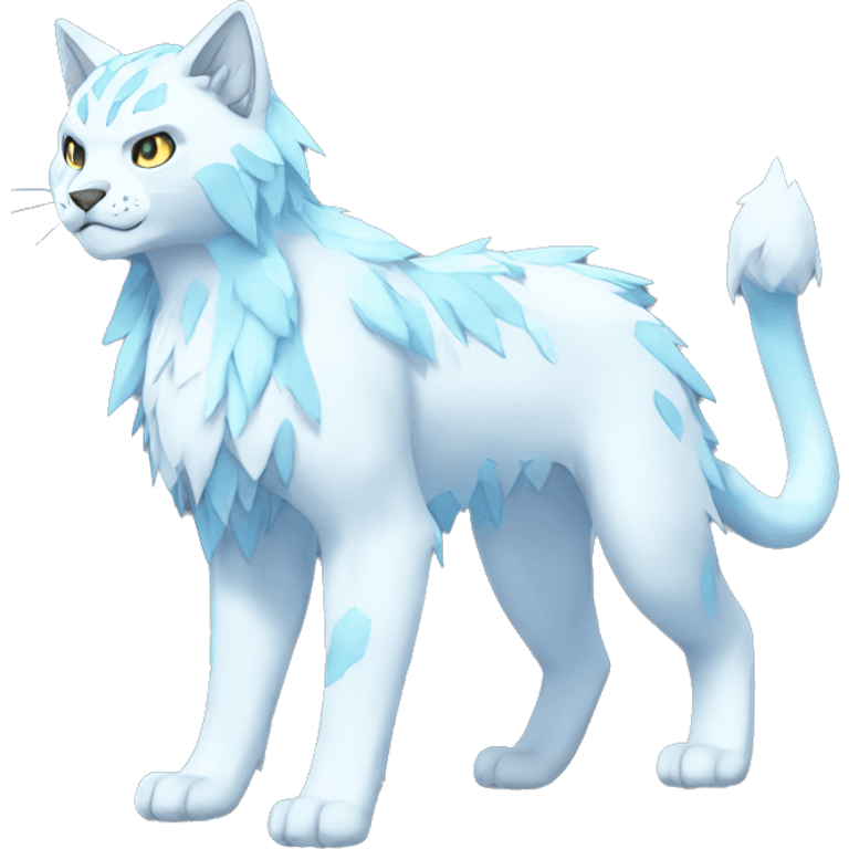 Ice-type Lynx-Fakemon full body emoji