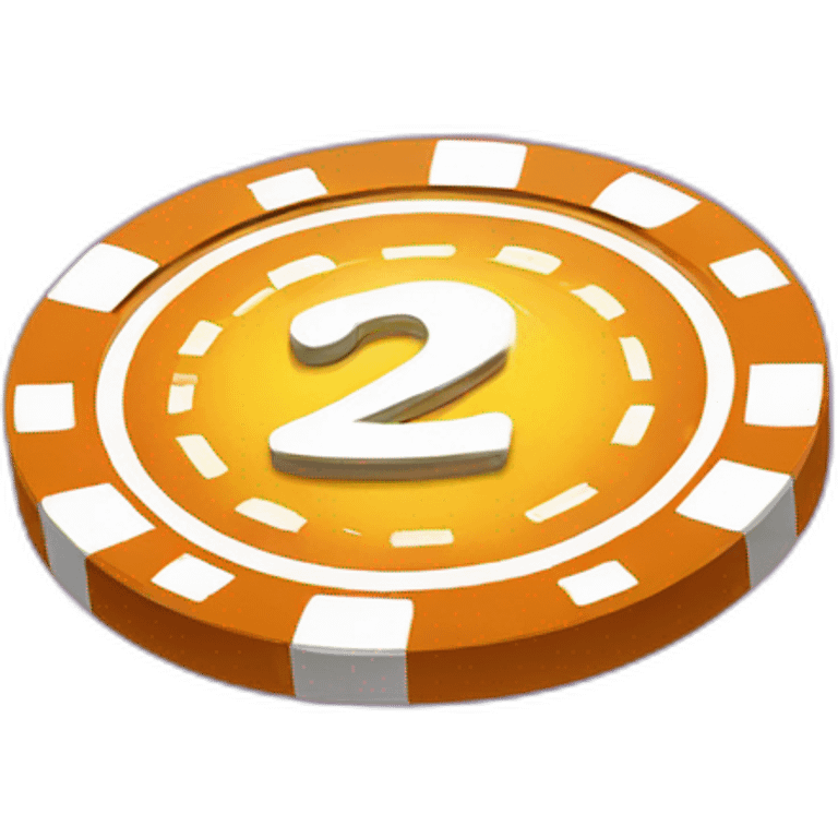 casino chip with 2D animation logo emoji