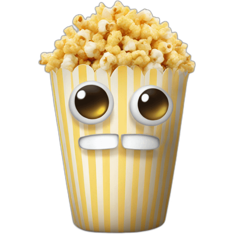 POP CORN WITH EYES, ARMS AND LEGS emoji