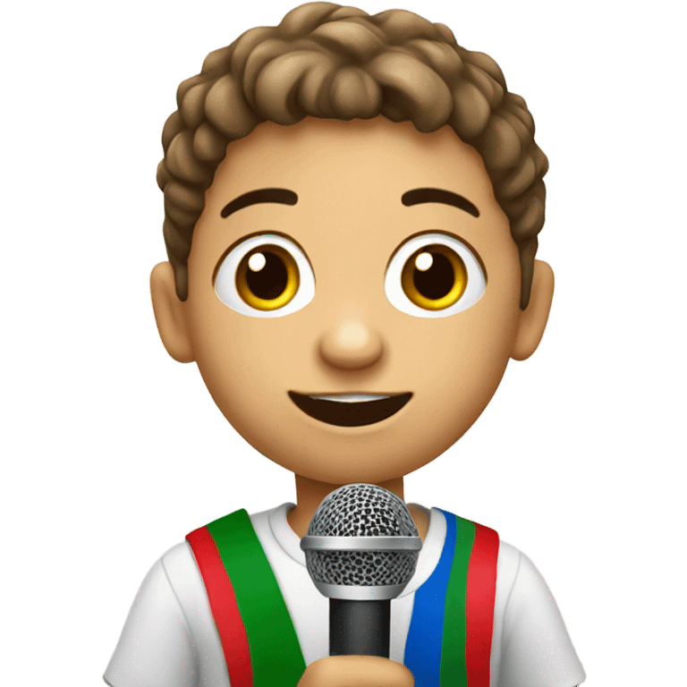 Italian Special education kid with a microphone emoji