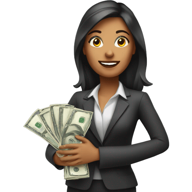 realtor woman with money on her hand emoji