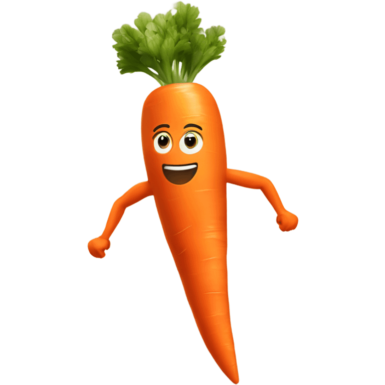 sprinting carrot with arms, legs, and a headband emoji