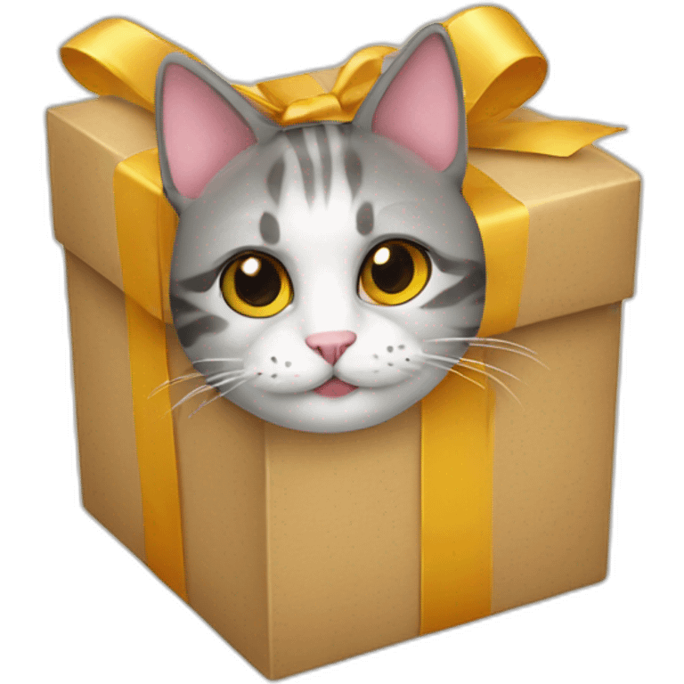 cat gift box emoji