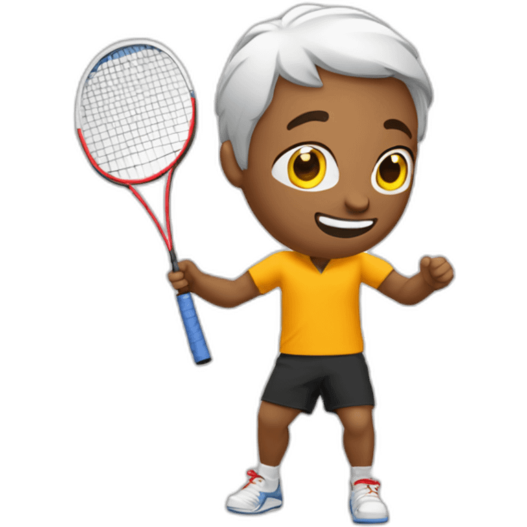 Jenue homme brun jouant du badminton emoji