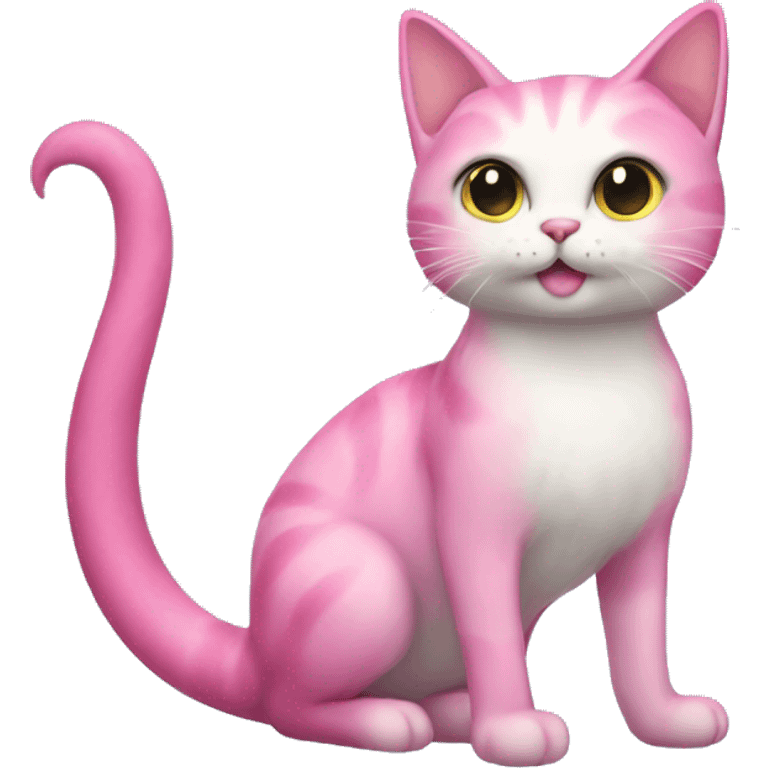 mermaid cat pink tail emoji