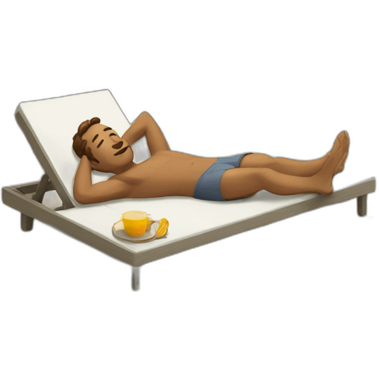 white man laying in sunbed emoji