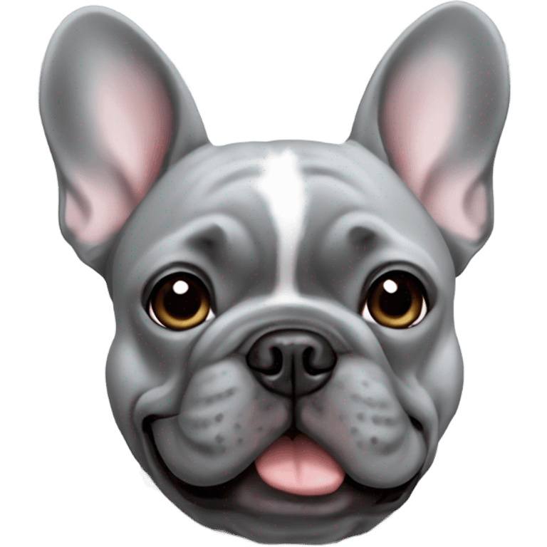 Grey French bulldog  emoji