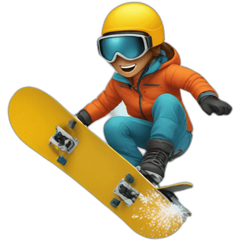 snowboarder fall emoji