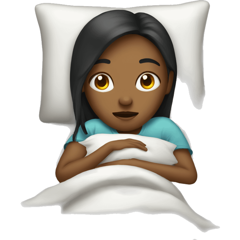 Girl sick in bed emoji