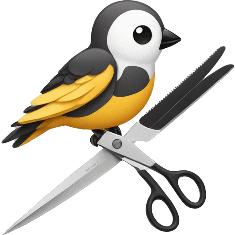 scissor and bird emoji