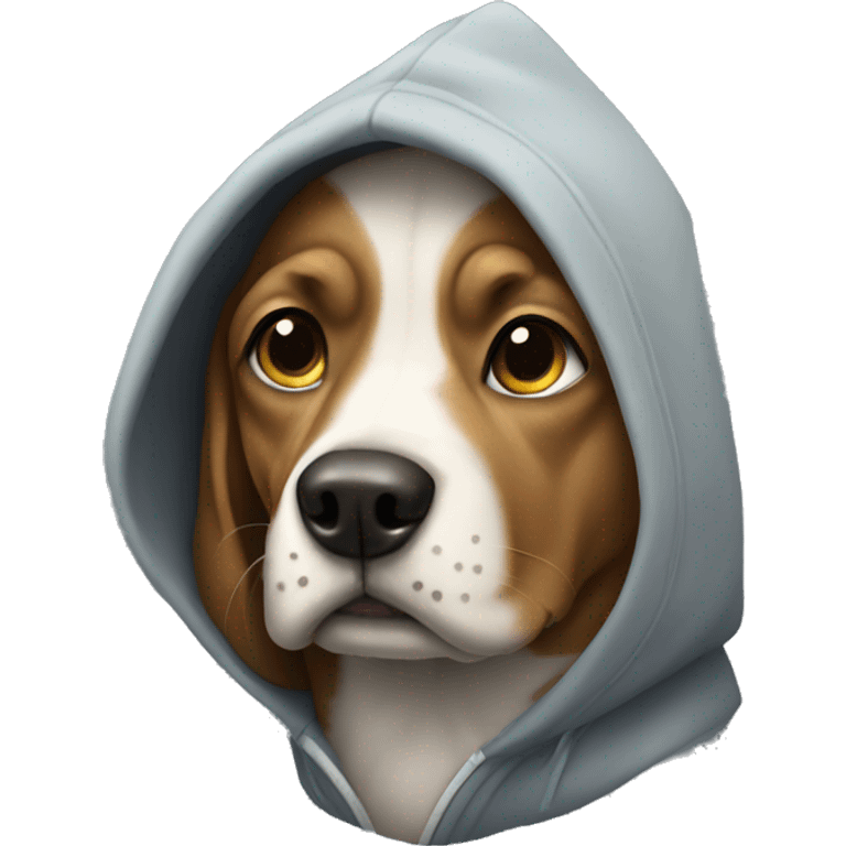 Dog wearing hoodie emoji