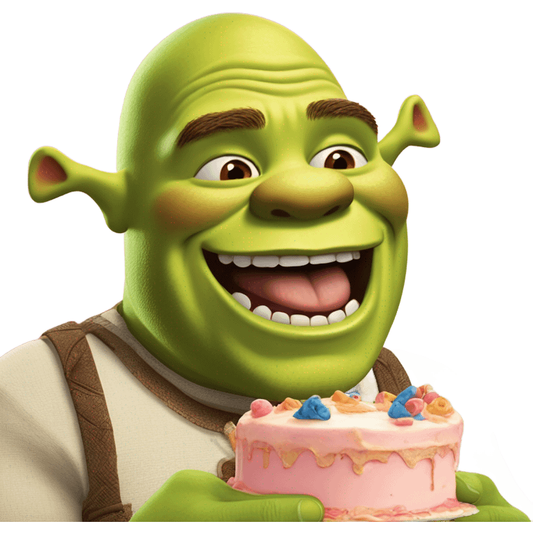 Shrek eating cake emoji