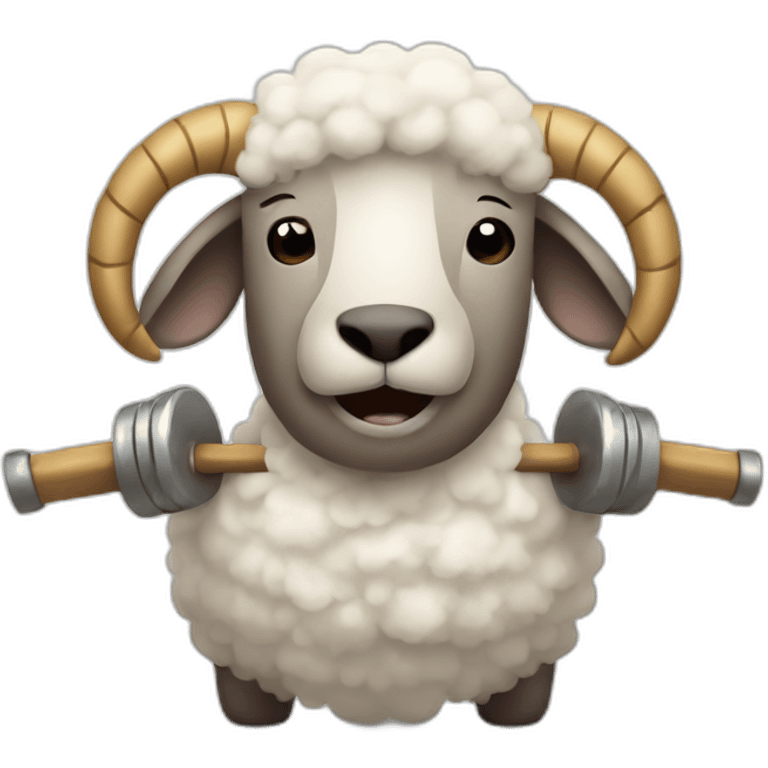 sheep lifting weights emoji