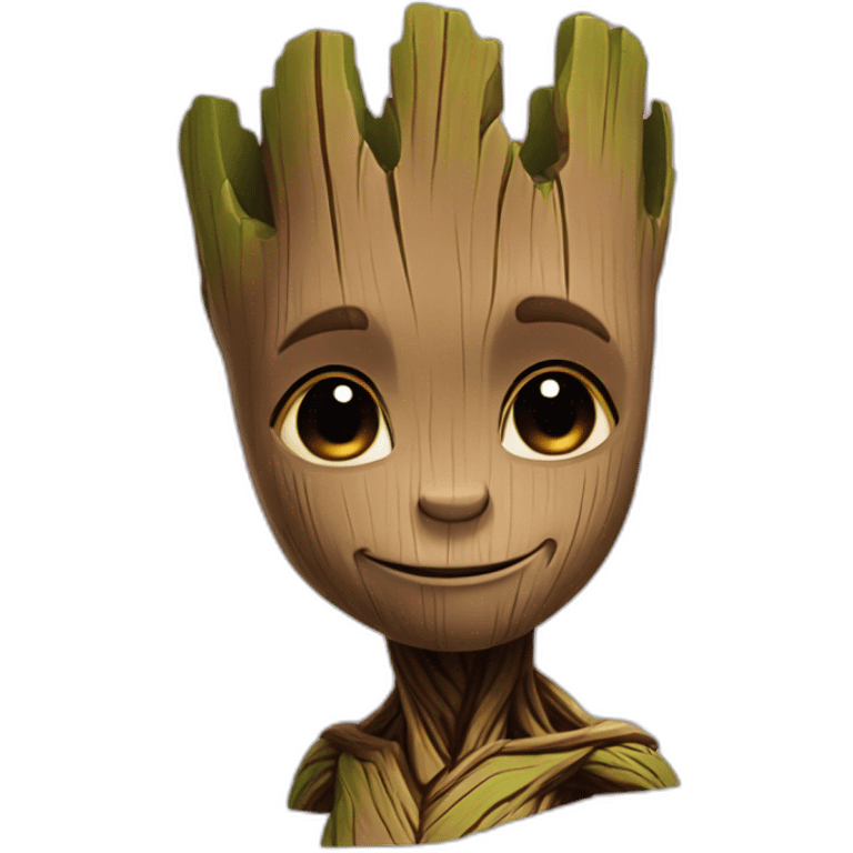 Groot with love emoji