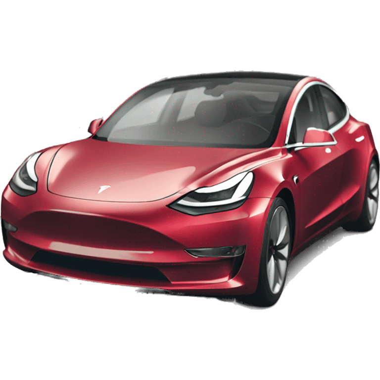 Tesla model 3 red from the front with door closed emoji