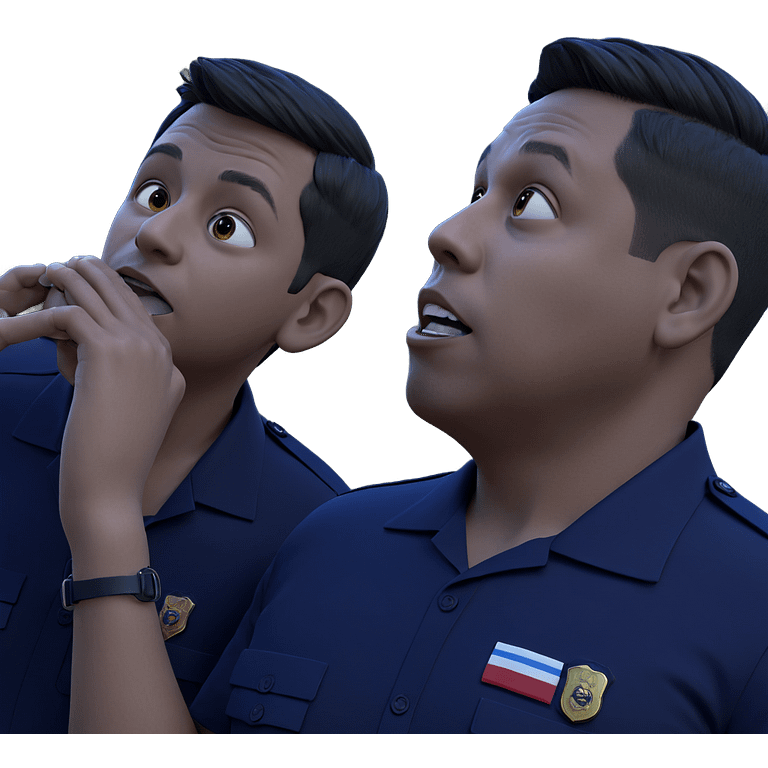 boys in matching police uniforms emoji