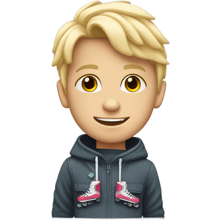 Blonde boy wearing inline skates emoji