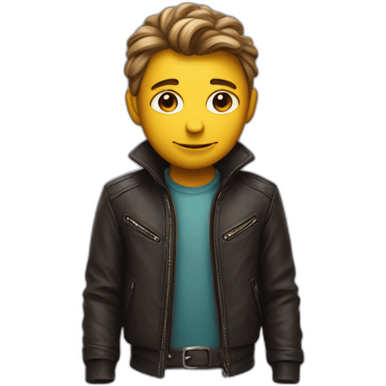 An earthling dressed in a leather jacket  emoji